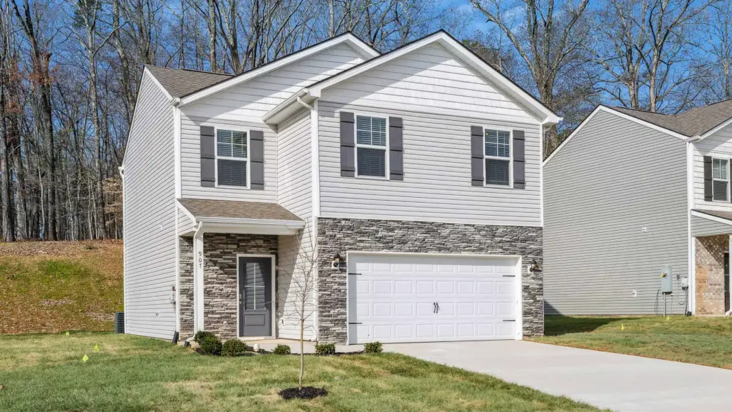 Front exterior of a new home in Keebler Meadows, Johnson City, TN, highlighting curb appeal (Image 2).
