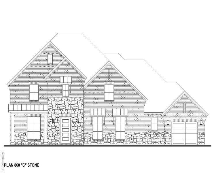 Plan 860 Elevation C w/ Stone