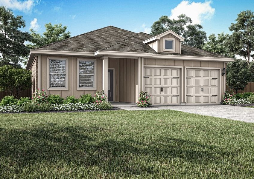 The Carson is a beautiful, one-story, siding home.