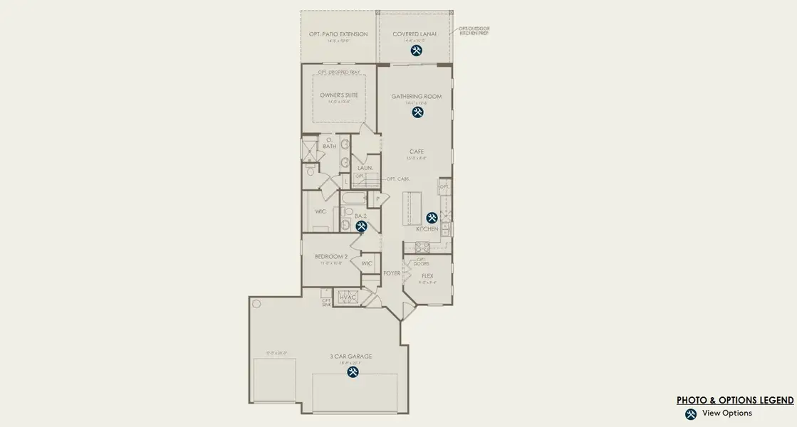 2D floor plan layout for the Contour Select by Pulte Homes in Seminole Palms, Palm Coast, FL (Image 5).