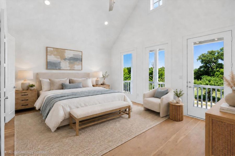 Vaulted ceiling with recessed lighting