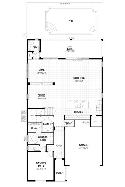 2D floor plan layout of this home in Solara Resort, Kissimmee, FL (Image 3).