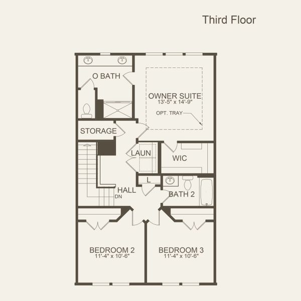 2D floor plan layout for the Hutton by Pulte Homes in Altus at The Quarter, Atlanta, GA (Image 6).