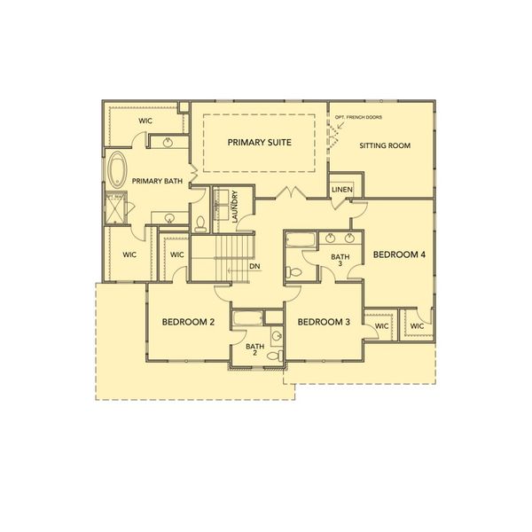 2D floor plan layout for the George by Kerley Family Homes in Walters Creek, Douglasville, GA (Image 4). 2D floor plan layout for the George by Kerley Family Homes in Walters Creek, Douglasville, GA (Image 4).