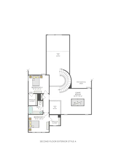 2D floor plan layout of this home in Edgewood, Leander, TX (Image 4).
