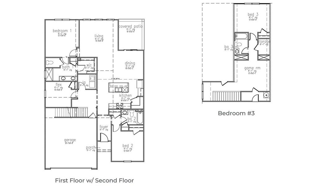 2D floor plan layout for the Archer-Exp by D.R. Horton in Sheep Island, Summerville, SC (Image 3).