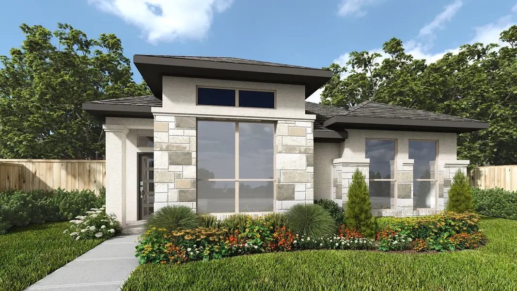 Representative exterior photo of a completed home built from the 1561W by Perry Homes in The Heights at Uptown Celina, Celina, TX (Image 4).