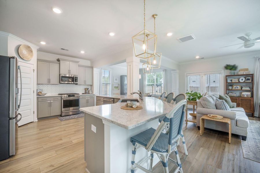 Furnished interior view inside a new home in Cordgrass Landing, Johns Island (Image 9).