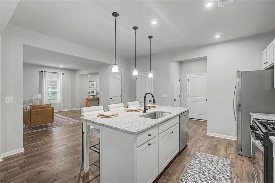 Furnished interior view inside a new home in The Reserve at Chapel Hill Phase II, Douglasville (Image 5). Furnished interior view inside a new home in The Reserve at Chapel Hill Phase II, Douglasville (Image 5).