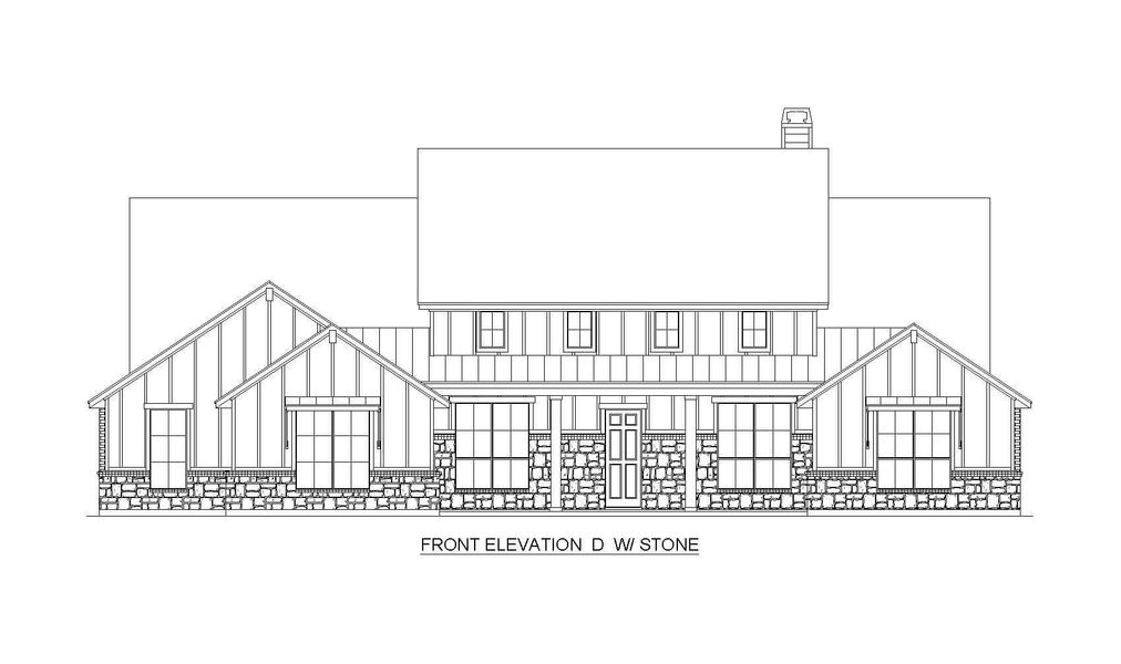 Elevation D with Stone | Concept 3382 at The Meadows in Gunter, TX by Landsea Homes