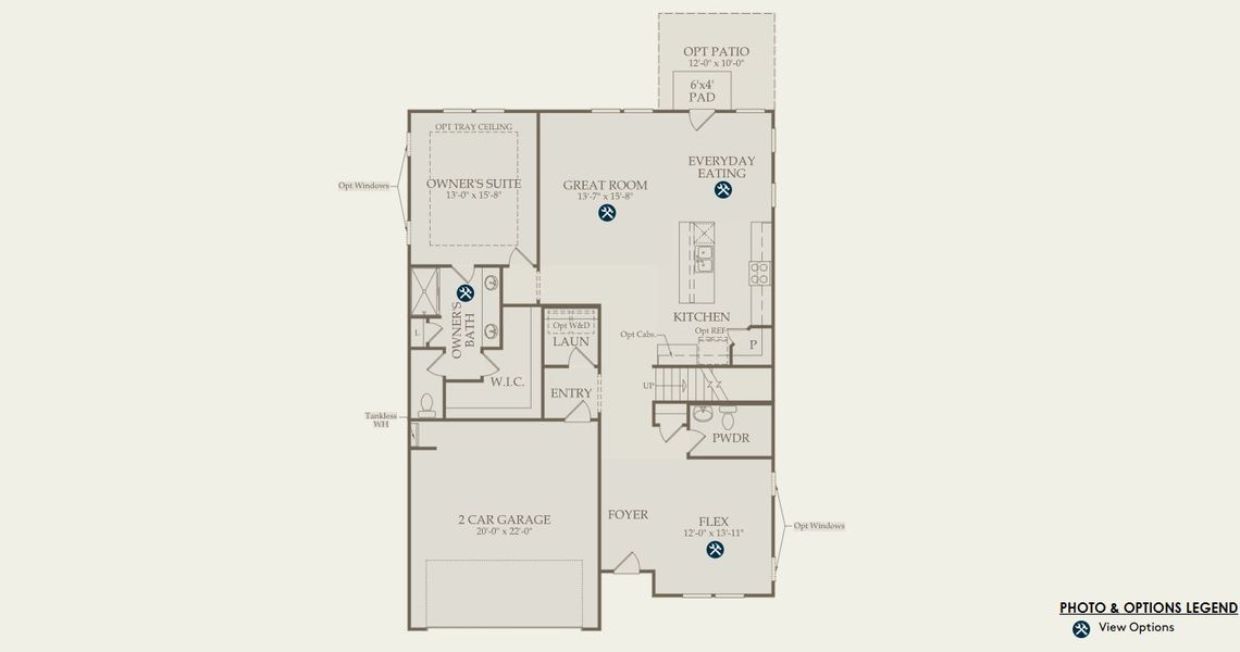 2D floor plan layout for the Kirby by Pulte Homes in Wimberly, Angier, NC (Image 4).