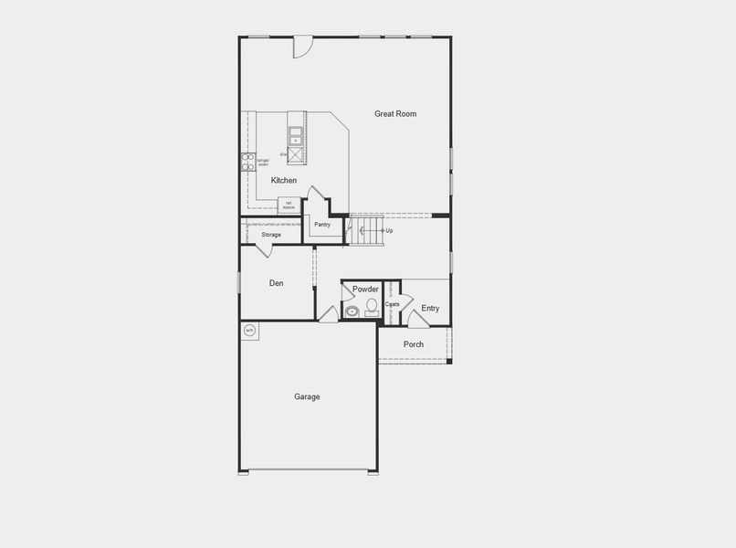 2D floor plan layout for the 2587 by KB Home in Sunset Oaks, Maxwell, TX (Image 7).