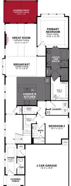 2D floor plan layout of this home in Jordan Ranch, Katy, TX (Image 2).