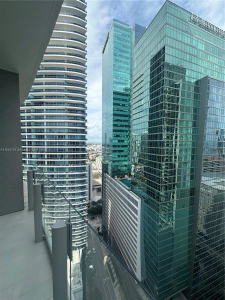 Exterior details and patio area of a home in Aston Martin Residences, Miami (Image 14).