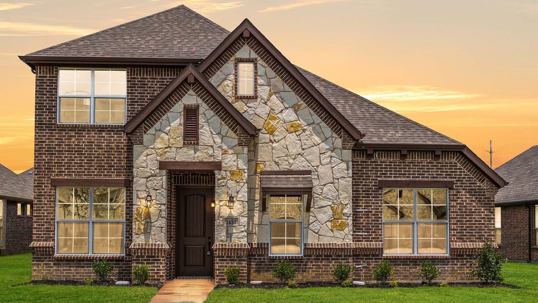 Elevation B with Stone | Concept 2795 at Redden Farms - Classic Series in Midlothian, TX by Landsea Homes