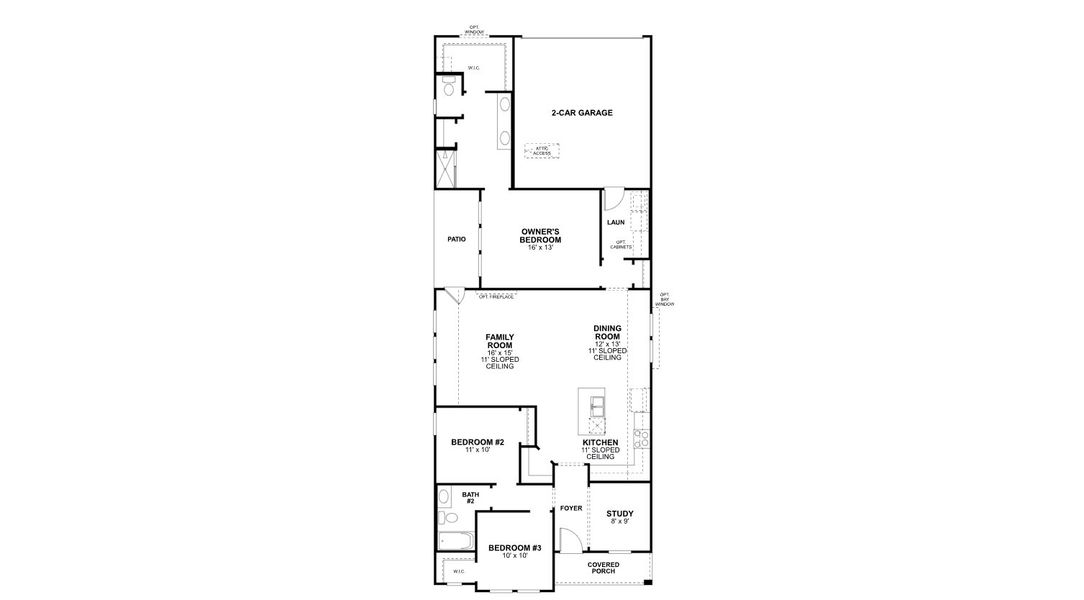 2D floor plan layout for the Begonia by M/I Homes in Landmark, Denton, TX (Image 3). 2D floor plan layout for the Begonia by M/I Homes in Landmark, Denton, TX (Image 3).