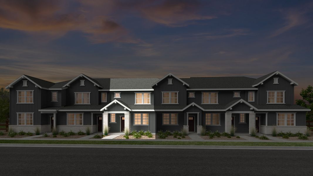 Representative exterior photo of a completed home built from the Discovery by Taylor Morrison in Trailstone Townhomes - The Westerly Collection, Arvada, CO (Image 17).