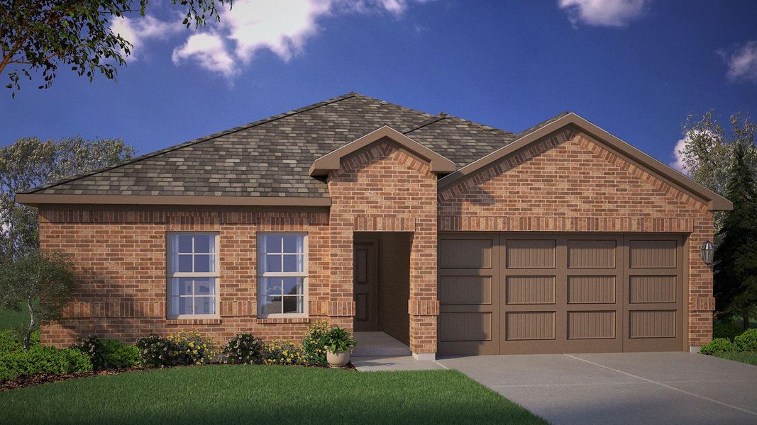 Front exterior of a new home in Springhill South, Boyd, TX, highlighting curb appeal (Image 1).