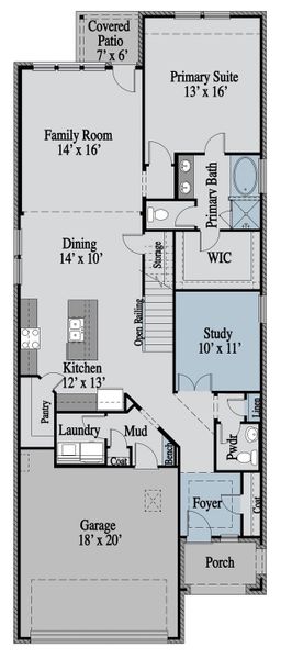 2D floor plan layout of this home in Elevon, Lavon, TX (Image 5).
