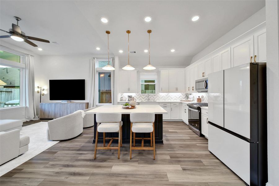 Furnished interior view inside a new home in The Highlands: Highland Duets, Porter (Image 24). Furnished interior view inside a new home in The Highlands: Highland Duets, Porter (Image 24).