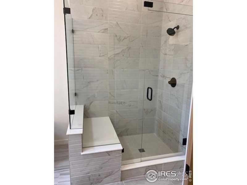 Primary Bathroom Poured Shower Pan & Euro Frameless Shower Enclosure