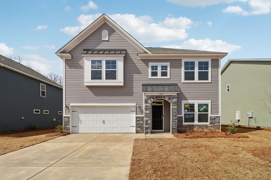 Representative exterior photo of a completed home built from the Porter II by Great Southern Homes in Cottages at Roofs Pond, West Columbia, SC (Image 33).