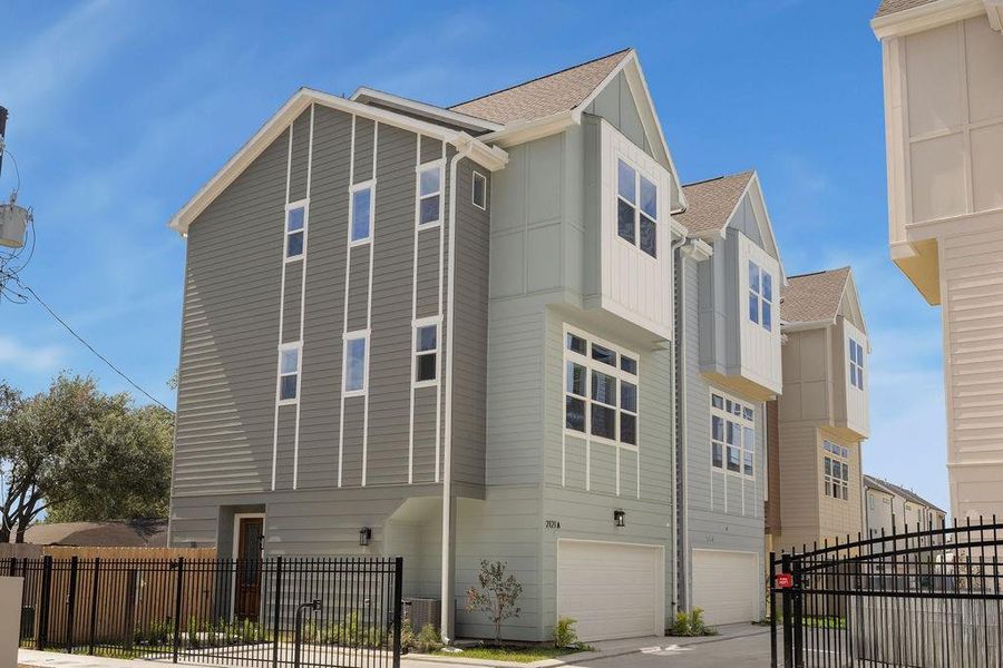 Exterior details and patio area of a home in , Houston (Image 1). Exterior details and patio area of a home in , Houston (Image 1).