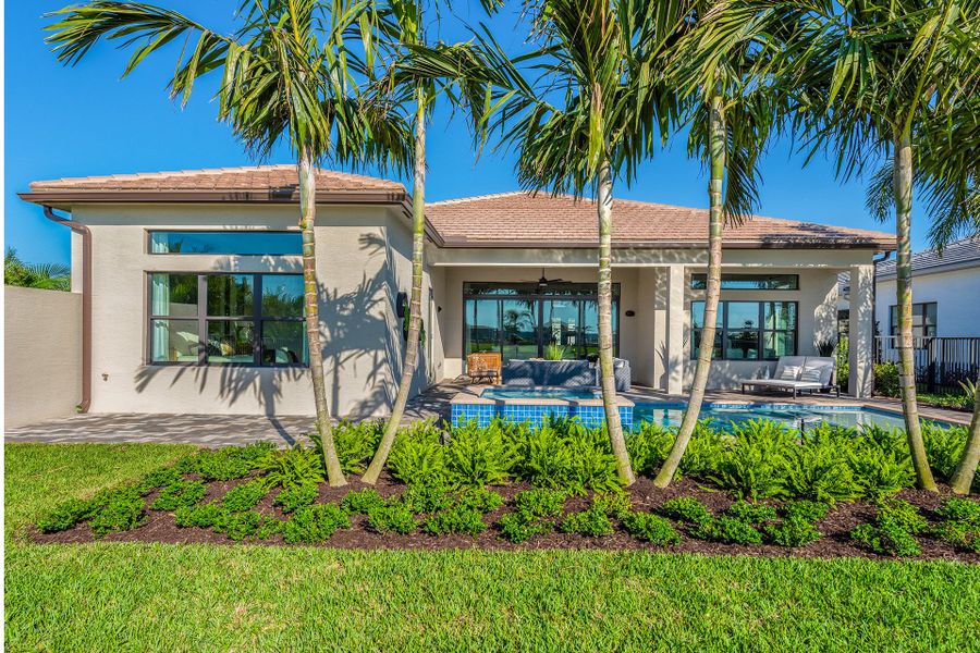 Representative exterior details of a home built from the Jade by GL Homes in Valencia Del Mar (55+), Boynton Beach (Image 3).
