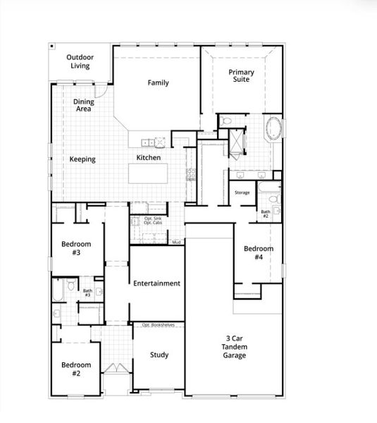 2D floor plan layout for the 216 Plan by Highland Homes in Harvest Green, Richmond, TX (Image 5). 2D floor plan layout for the 216 Plan by Highland Homes in Harvest Green, Richmond, TX (Image 5).