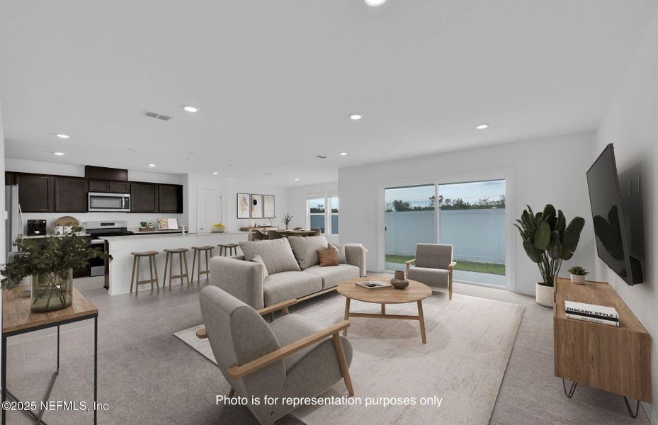 Furnished interior view inside a new home in Wells Landing, Jacksonville (Image 13). Furnished interior view inside a new home in Wells Landing, Jacksonville (Image 13).