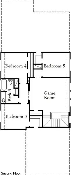 2D floor plan layout of this home in The Meadows at Imperial Oaks, Conroe, TX (Image 3).
