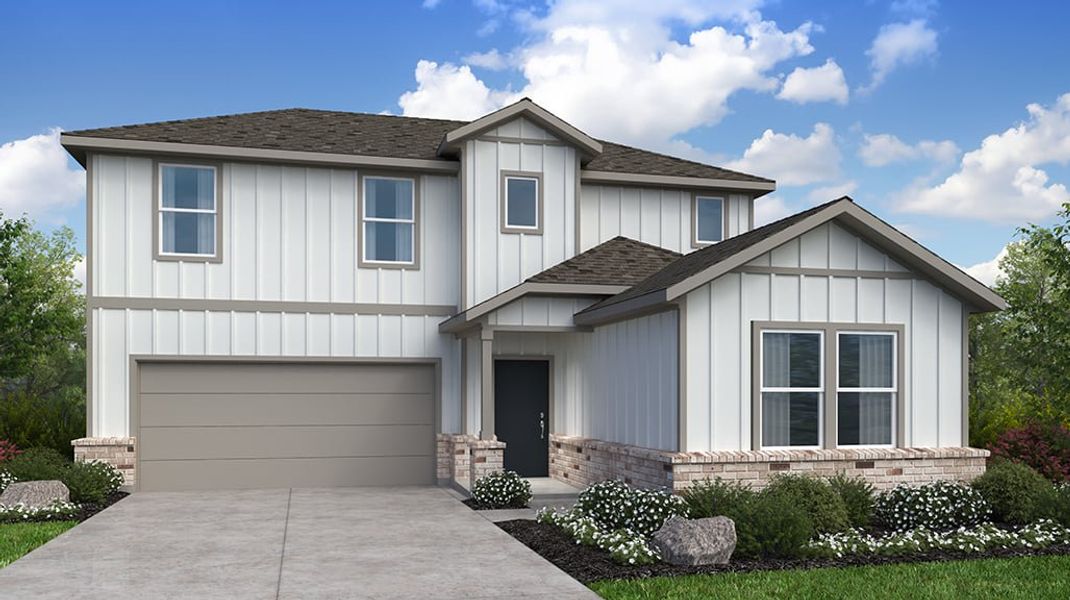 Representative exterior photo of a completed home built from the Georgetown by Taylor Morrison in River Ridge, Crandall, TX (Image 2).