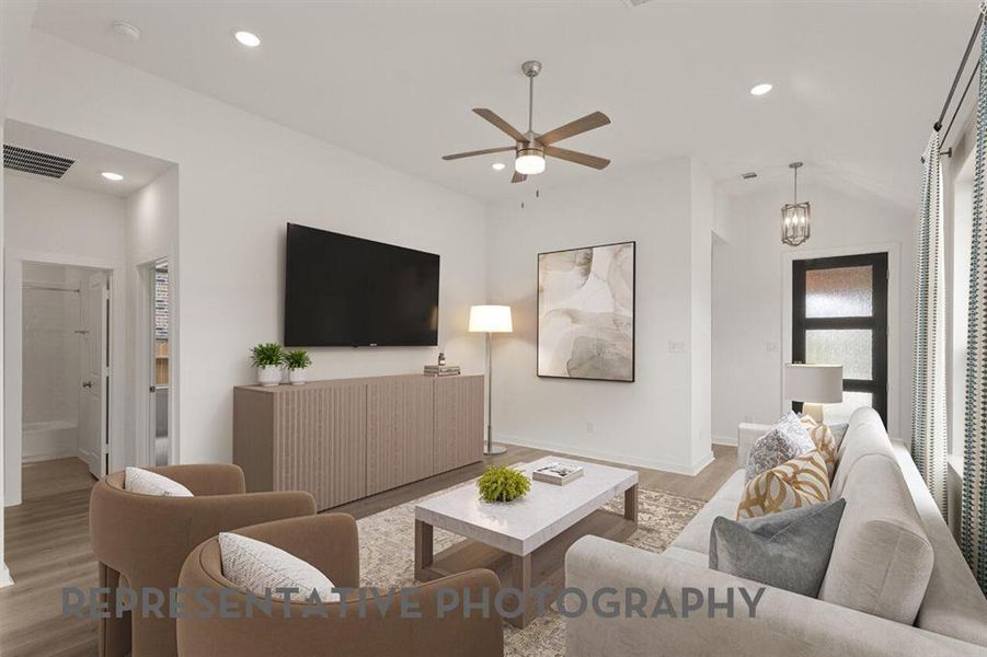 Furnished interior view inside a new home in Gateway Village - The Reserve, Denison (Image 6). Furnished interior view inside a new home in Gateway Village - The Reserve, Denison (Image 6).