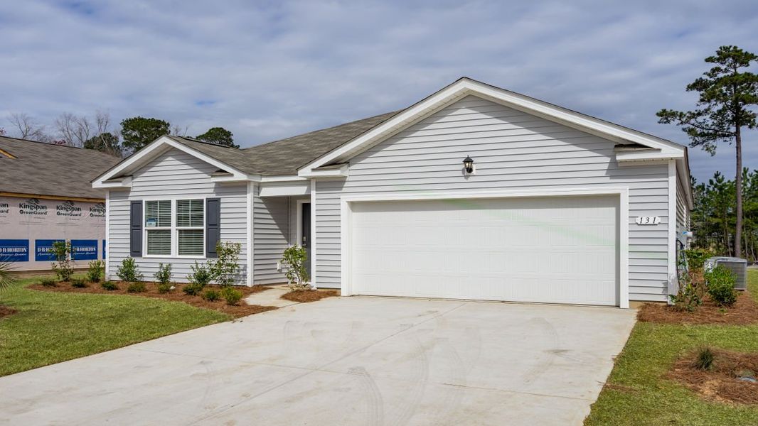 Representative exterior photo of a completed home built from the Cali by D.R. Horton in Jordanville Farms, Galivants Ferry, SC (Image 19).