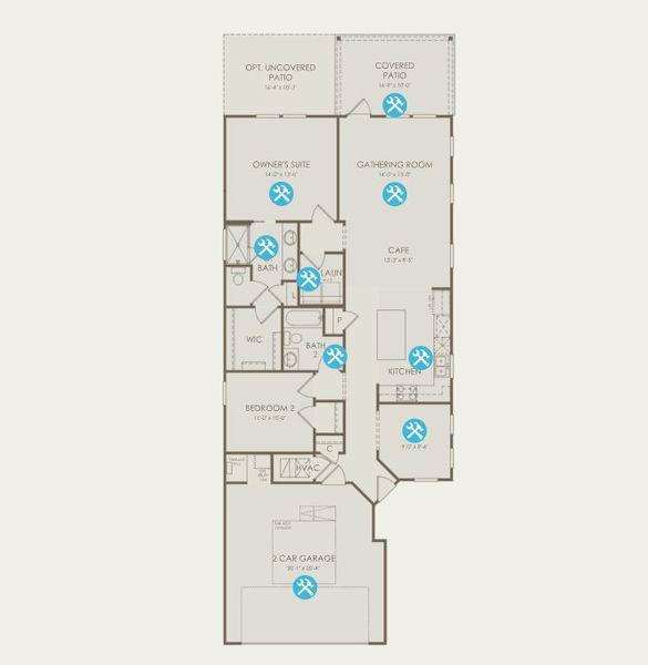 2D floor plan layout of this home in Carolina Riverside, Belmont, NC (Image 1).