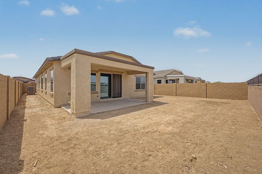 Exterior details and patio area of a home in Avanti at Granite Vista, Waddell (Image 4).
