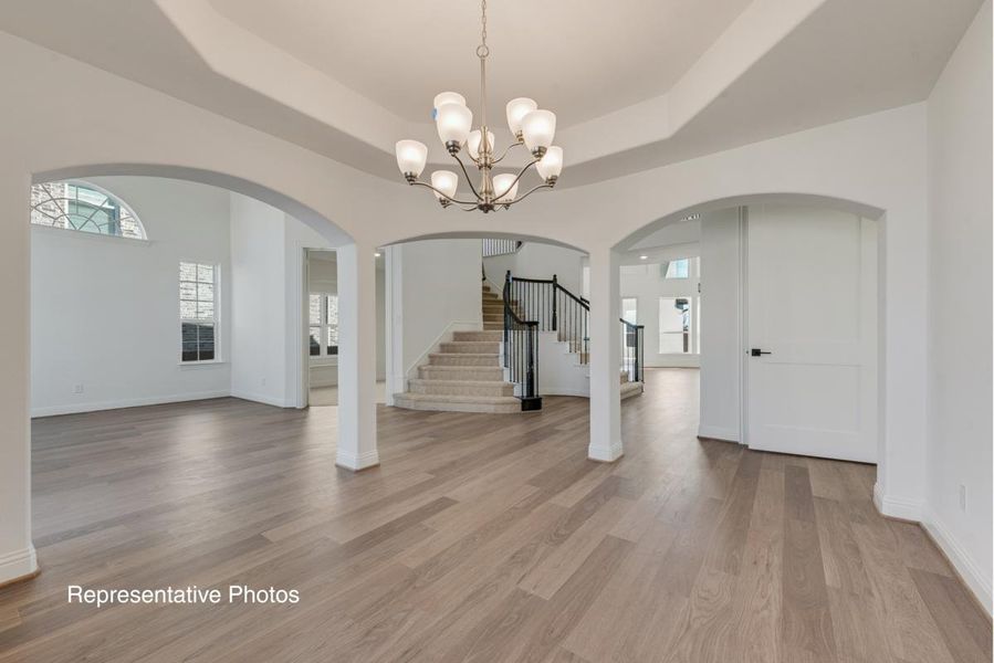 Representative unfurnished interior of a home built from the Grand Emerald III by Grand Homes in Cedar Ridge Estates, Grand Prairie (Image 13). Representative unfurnished interior of a home built from the Grand Emerald III by Grand Homes in Cedar Ridge Estates, Grand Prairie (Image 13).
