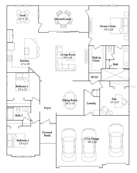 2D floor plan layout of this home in , Dunnellon, FL (Image 4).
