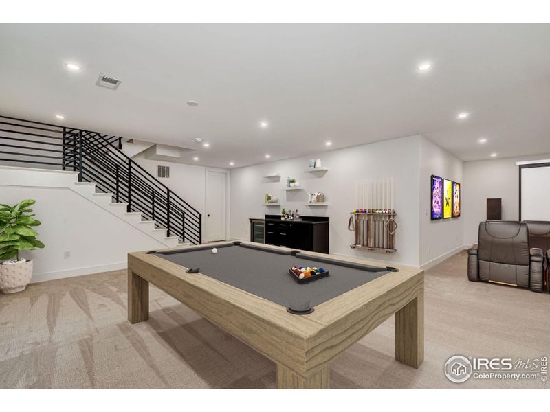 Lower Level Rec Room - Virtually Staged