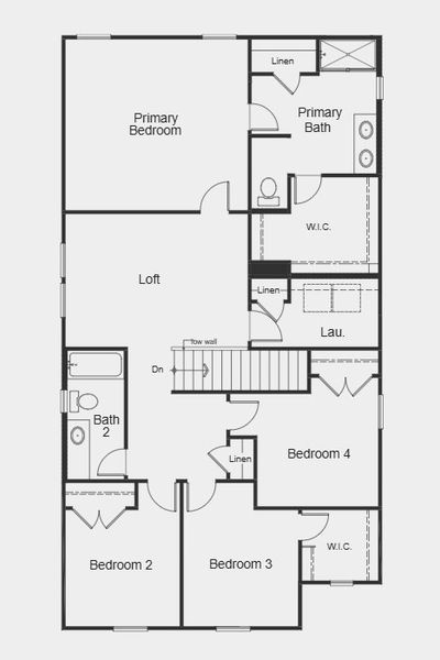 2D floor plan layout for the Plan 2328 by KB Home in Jade Creek, Chapel Hill, NC (Image 7). 2D floor plan layout for the Plan 2328 by KB Home in Jade Creek, Chapel Hill, NC (Image 7).