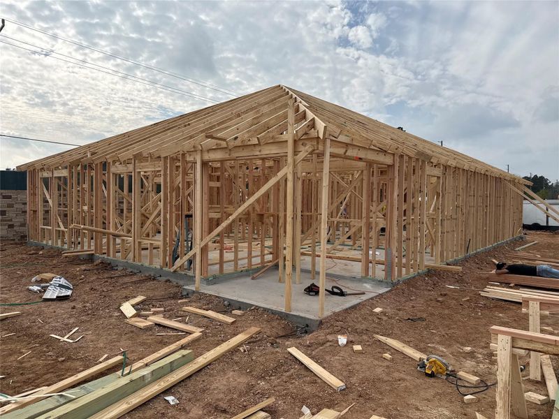 In-progress construction of a new home in , Conroe, TX (Image 4).