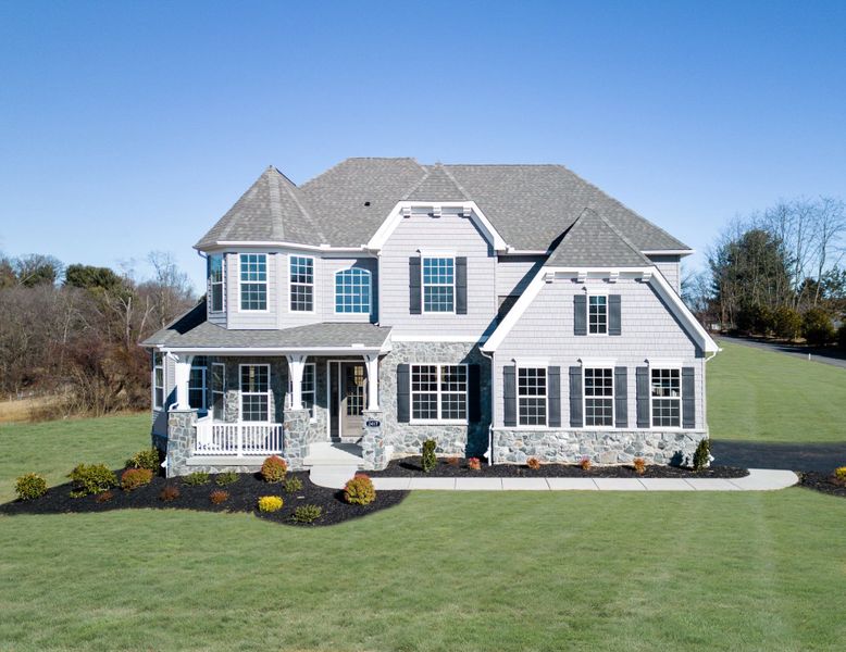 Representative exterior photo of a completed home built from the Devonshire by Keystone Custom Homes in McLean South Shore, Belmont, NC (Image 19).