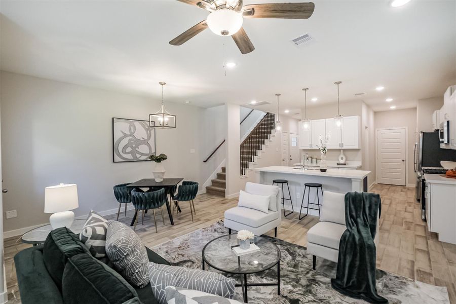 Photos are sample images from a previously built home with the same floor plan. Finishes and fixtures in the current home have been upgraded and may vary.