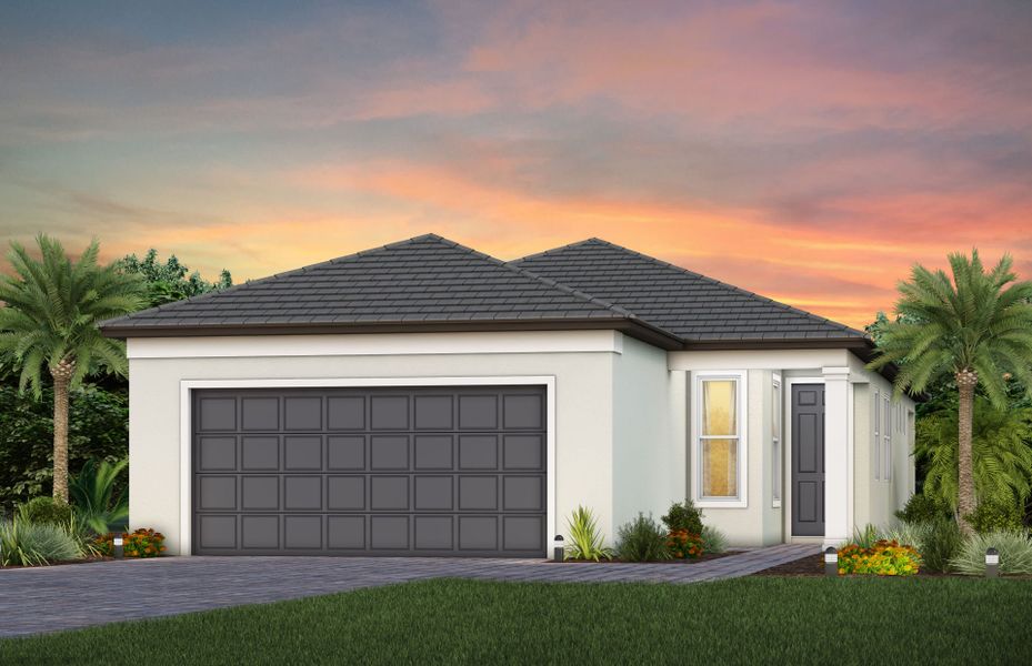 Representative exterior photo of a completed home built from the Flagstone by Del Webb in Explore North River Ranch, Parrish, FL (Image 14). Representative exterior photo of a completed home built from the Flagstone by Del Webb in Explore North River Ranch, Parrish, FL (Image 14).