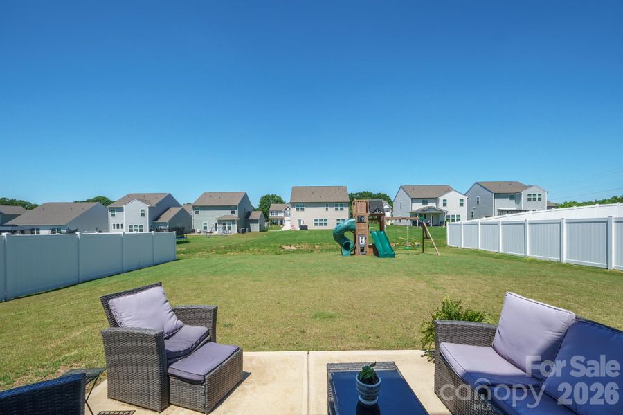 Large, flat backyard