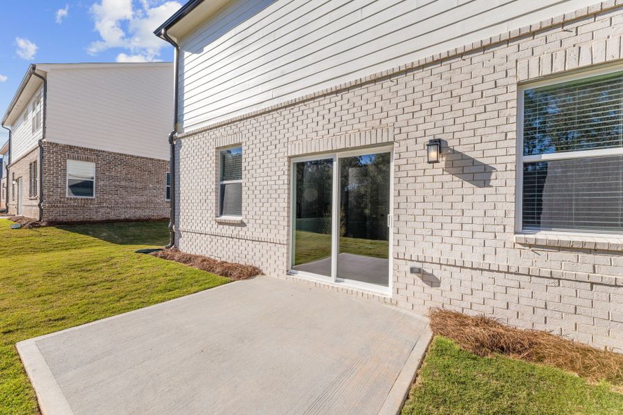 A building with a glass door.