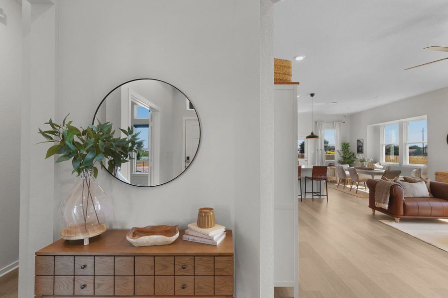 Representative furnished interior of a home built from the Wilshire by Chesmar Homes in Stream Waters, Buda (Image 9).