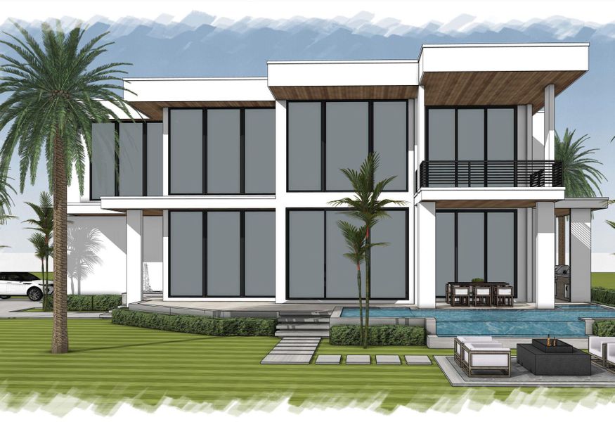 Exterior rendering of this home design in , Lantana, FL (Image 10).