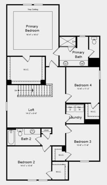 2D floor plan layout of this home in Dreycott, Lawrenceville, GA (Image 3).