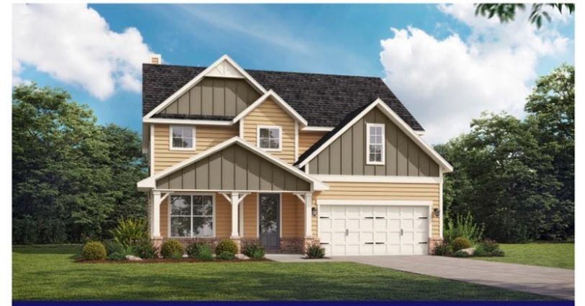 Front exterior of a new home in , Gray, GA, highlighting curb appeal (Image 1). Front exterior of a new home in , Gray, GA, highlighting curb appeal (Image 1).